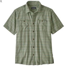 Patagonia Men's Casual Back Step Short Sleeve Plaid Button-Down Shirt L